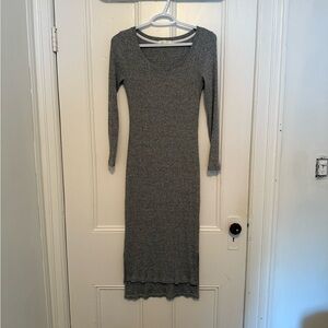Anthropologie Charcoal Long Sleeve Dress